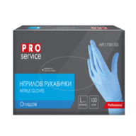 @/Перчатки нитриловые,  нестерильные, голубые, 100шт/уп., размер L, PRO SERVICE