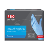 @/Перчатки нитриловы, нестерильные, голубые, 100шт/уп., размер M, PRO SERVICE