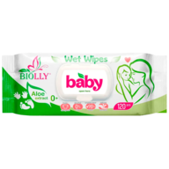 /Серветки вологі дитячі, з алоє, 120шт. BIOLLY
