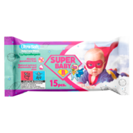 /Серветки вологі SuperPack fresh, ромашка та алоє, 15шт., Super Baby