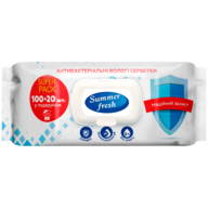 /Серветки вологі антибактеріальні, 120шт., Summer Fresh