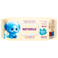 /Серветки вологі,  дитячі, з кокосовою олією 120шт., NATURELLE