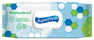 /Салфетки влажные "Superfresh"  Антибактериальные с клапаном, 72 шт(К)