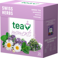 @/Чай зелёный 1.7г*20, пирамидки,"Swiss Herbs", Tea Moments 